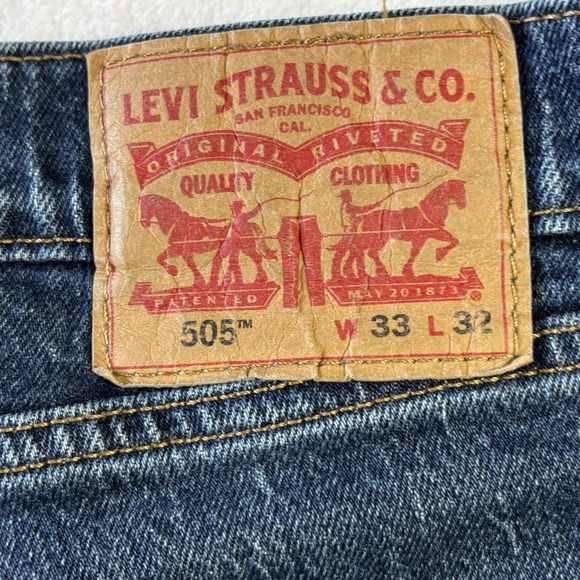 Levi's 505 Men's Jeans Size 33X 32 Stone Wash Straight Leg - Picture 8 of 12